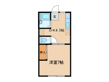 セピアコーポA(1DK/2階)の間取り写真