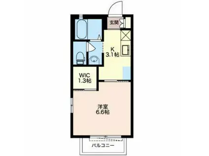 フローラ伊東S(1K/1階)の間取り写真