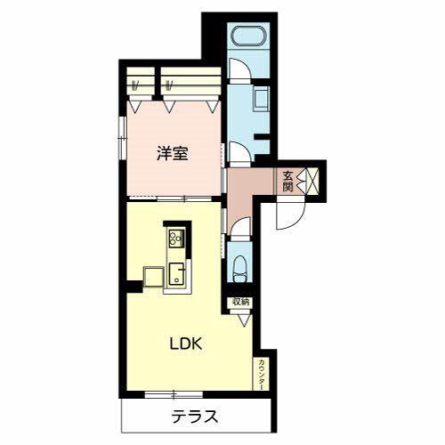 シャーメゾン 姫路R(1LDK/1階)の間取り写真