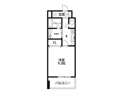 グレイスハイツ東中通タワー(1K/9階)の間取り写真