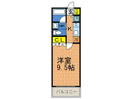 リーガル神戸三宮フラワーロード(1K/9階)の間取り写真