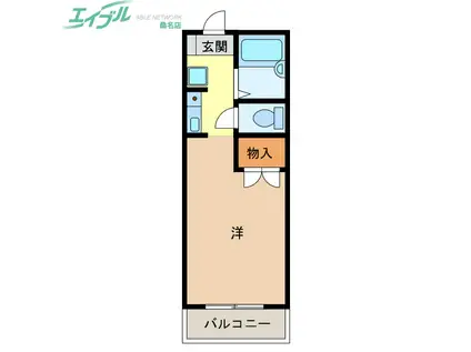 KAYO(1K/1階)の間取り写真