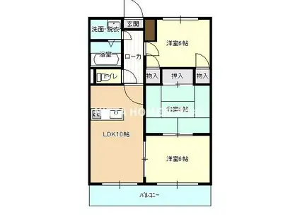 ユーミーマンションアルファ(3LDK/1階)の間取り写真