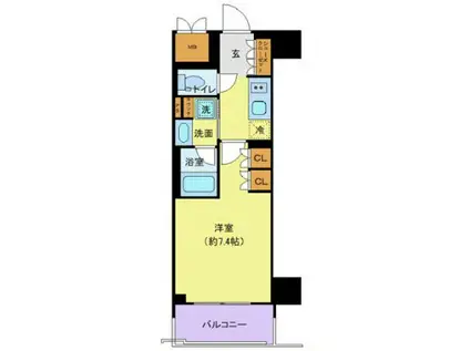 THE GATEHOUSE浅草雷門(1K/2階)の間取り写真