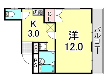 荒田マンション(ワンルーム/5階)の間取り写真