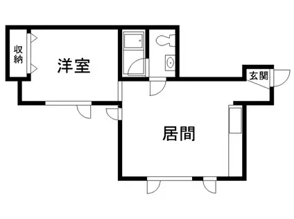 PEER CITY 長島(1DK/1階)の間取り写真