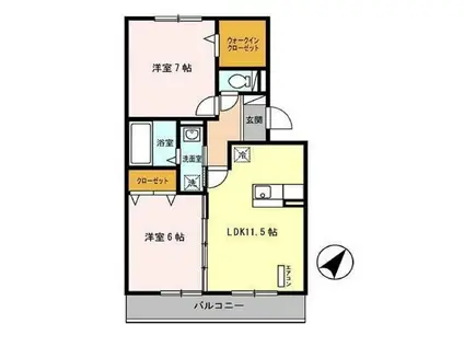 ジョイアポスト(2LDK/3階)の間取り写真