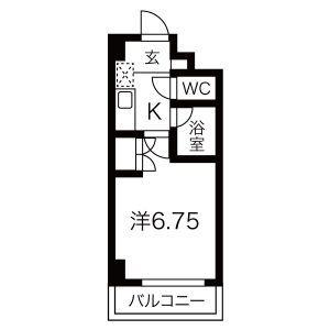 グレイス国府宮(1K/4階)の間取り写真