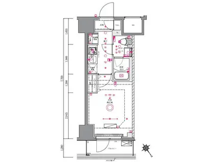 アゼスト関内(1K/11階)の間取り写真