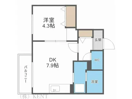 ASTER24(1LDK/4階)の間取り写真