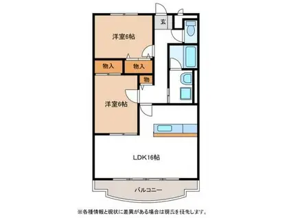 ブラウニィヒル(2LDK/3階)の間取り写真