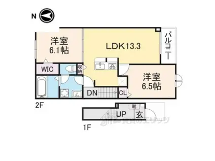 メゾンラフィーネ2(2LDK/2階)の間取り写真