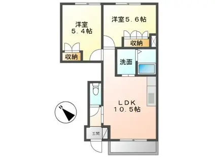 EPI III(2LDK/1階)の間取り写真