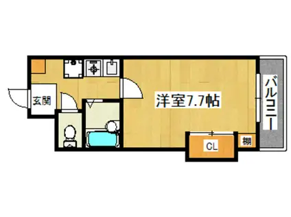 ラ・ビスタ暁(1K/3階)の間取り写真