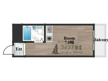 ピースハイツ長堂A棟(ワンルーム/3階)の間取り写真