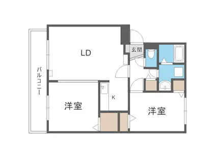パークハイツJ(2LDK/4階)の間取り写真