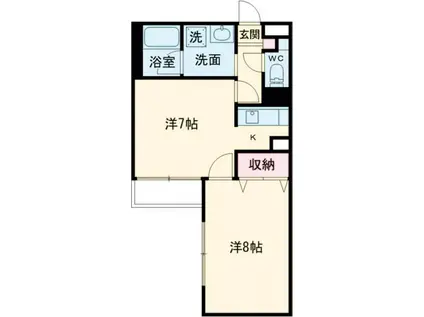 アートスペース木太東(2K/1階)の間取り写真