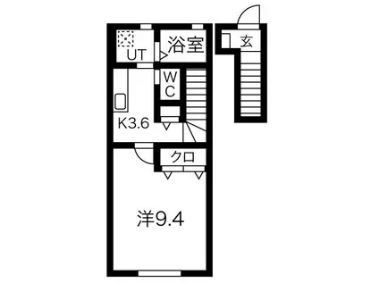 GRACEFUL VI(1K/2階)の間取り写真