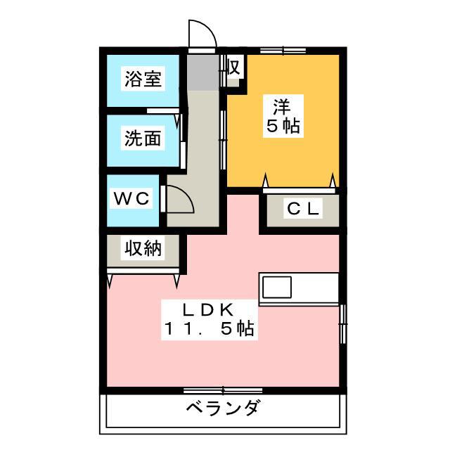 リバティーハイツ(1LDK/1階)の間取り写真