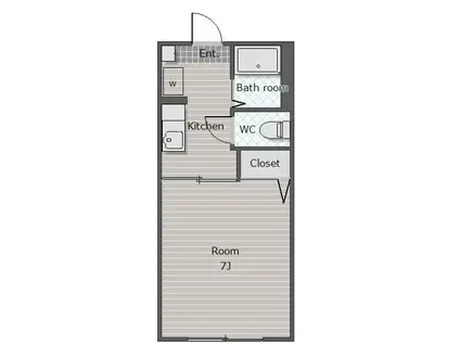 M ソフィア(1K/1階)の間取り写真
