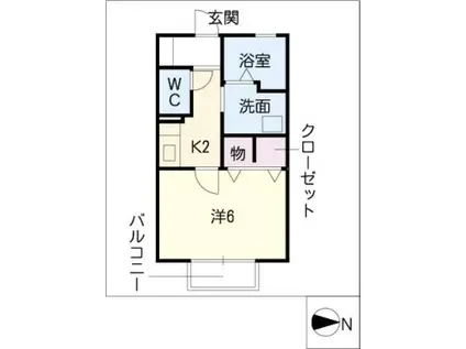 セジュール城西(1K/1階)の間取り写真