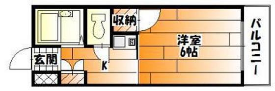 ネオデラサンテ(1K/4階)の間取り写真