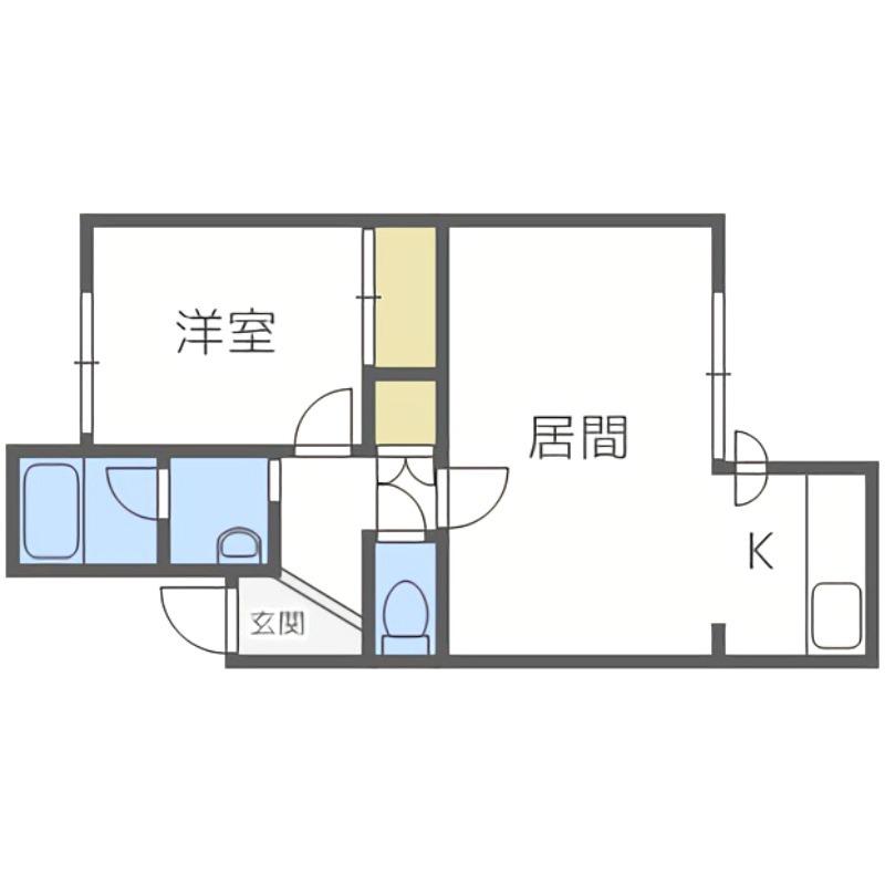 ルーエ山鼻(1LDK/3階)の間取り写真