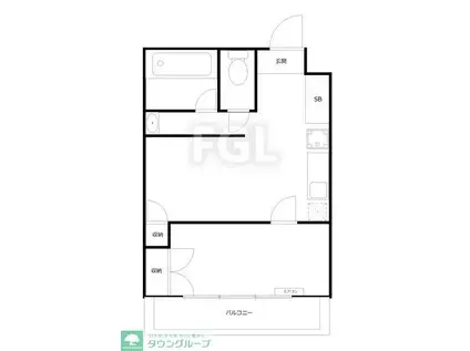 桜上水ビューティーマンション(1DK/4階)の間取り写真