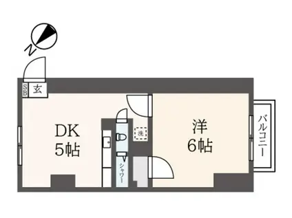 サンレイクマンション(1DK/2階)の間取り写真