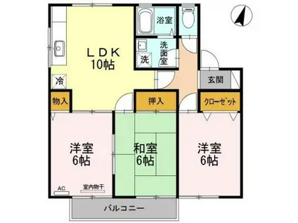 セジュールシャリオA(3LDK/1階)の間取り写真