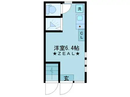 ビクタス代々木上原(ワンルーム/1階)の間取り写真