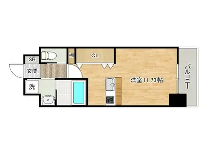 アクシオ北九州III(ワンルーム/12階)の間取り写真