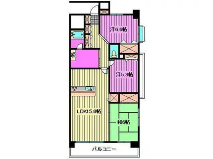 パティオタワー大宮(3LDK/7階)の間取り写真