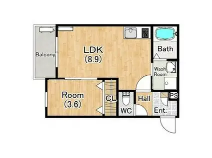 ジーメゾン名古屋松下イエシア(1LDK/1階)の間取り写真