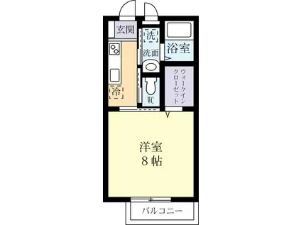グラードB(1K/2階)の間取り写真