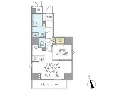 ラペルラ四谷(1LDK/5階)の間取り写真