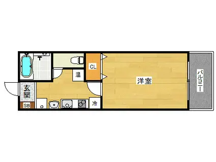 サンコーガルフタワー(1K/8階)の間取り写真