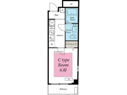 リブリ・エレメント(1K/2階)の間取り写真