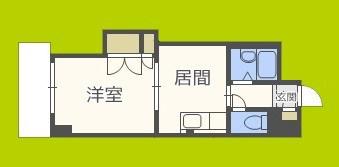 第2東三国グランドハイツ北(1DK/1階)の間取り写真