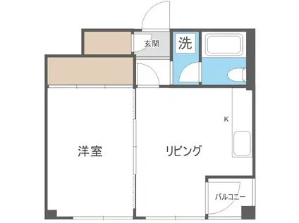 ブルームハイツ豊平(1LDK/5階)の間取り写真