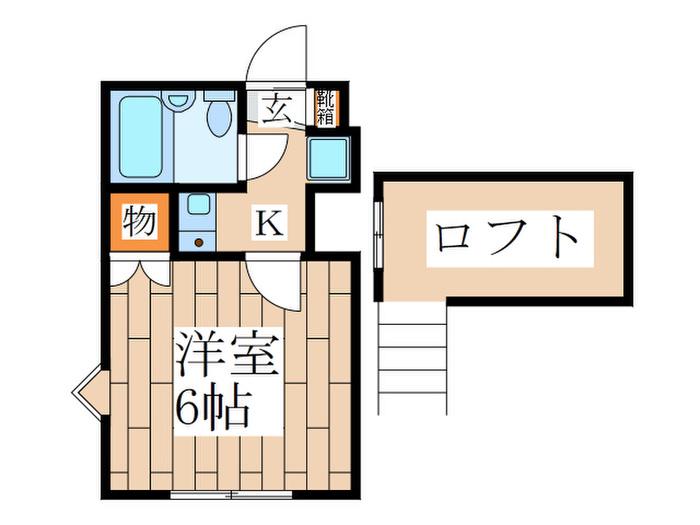 高橋ハイツ(1K/2階)の間取り写真