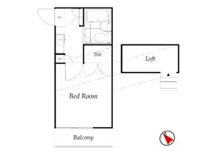 サンライト坂戸(1K/2階)の間取り写真