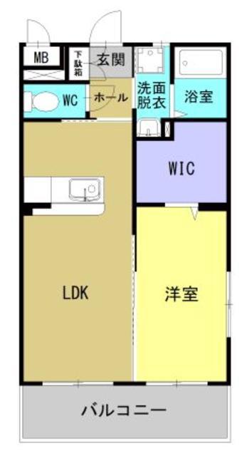 デイライト ヒルズ(1LDK/2階)の間取り写真