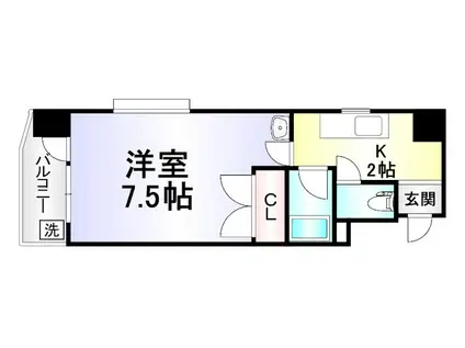 ニューサンリバー 6番館(1K/3階)の間取り写真