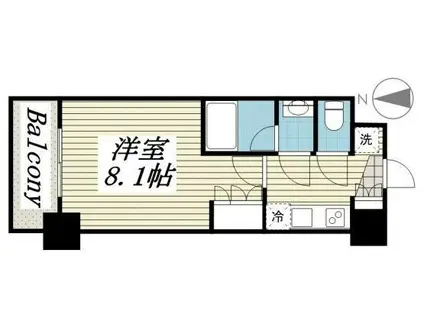 プレスタイル菊川(1K/6階)の間取り写真