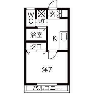 リバティハウス(1K/2階)の間取り写真