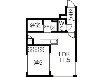 THE RESIDENCE(1LDK/3階)の間取り写真