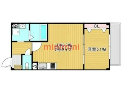 NUT SYOJAKU(1LDK/3階)の間取り写真