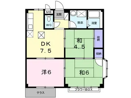 ハイツ山本(3DK/1階)の間取り写真