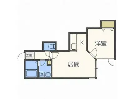 マリオハイツ北野(1LDK/2階)の間取り写真